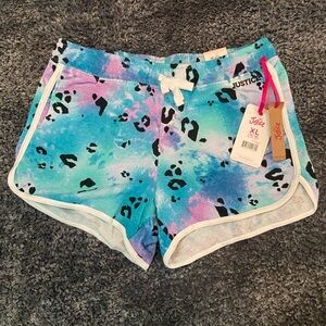 Justice Girls Tie-Dye Leopard Athletic Dolphin Shorts, XL